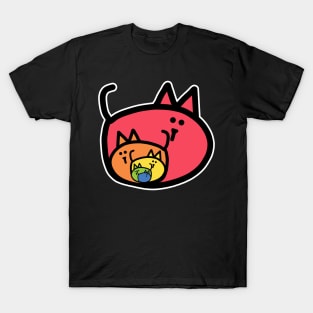 Ever Decreasing Cute Cat Rainbow T-Shirt